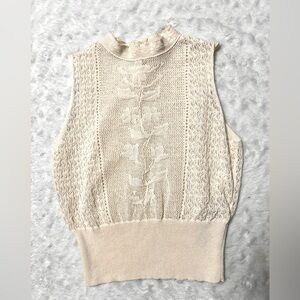 NWOT- ZARA Romantic Floral Lace Mock Beck Tank Top